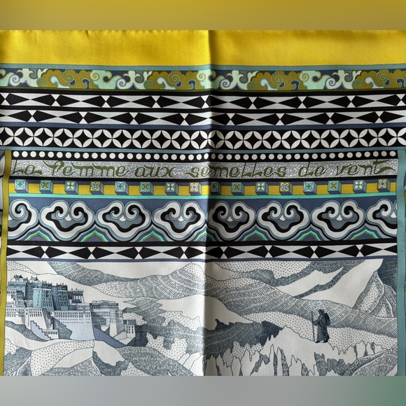 GUC Authentic La Femme aux Semelles de Vent Hermès Scarf 90cm Carré - Picture 5 of 11